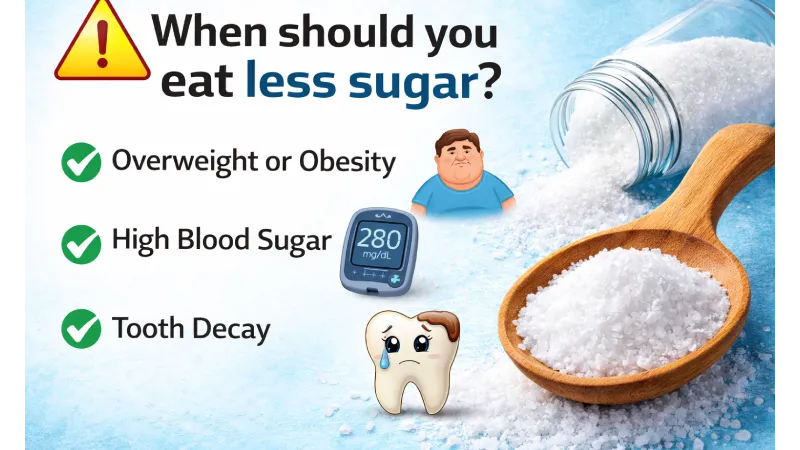 Signs to reduce sugar intake including diabetes weight gain and tooth decay