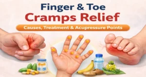 finger and toe cramps relief causes treatment and acupressure points illustration