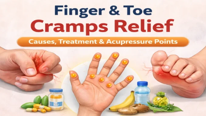 finger and toe cramps relief causes treatment and acupressure points illustration